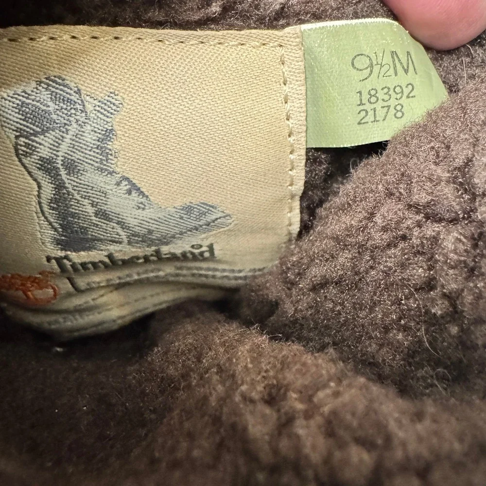 Timberland Boots Womens 9.5 Sherpa Lined‎ 650 Down Insulated Brown Leather